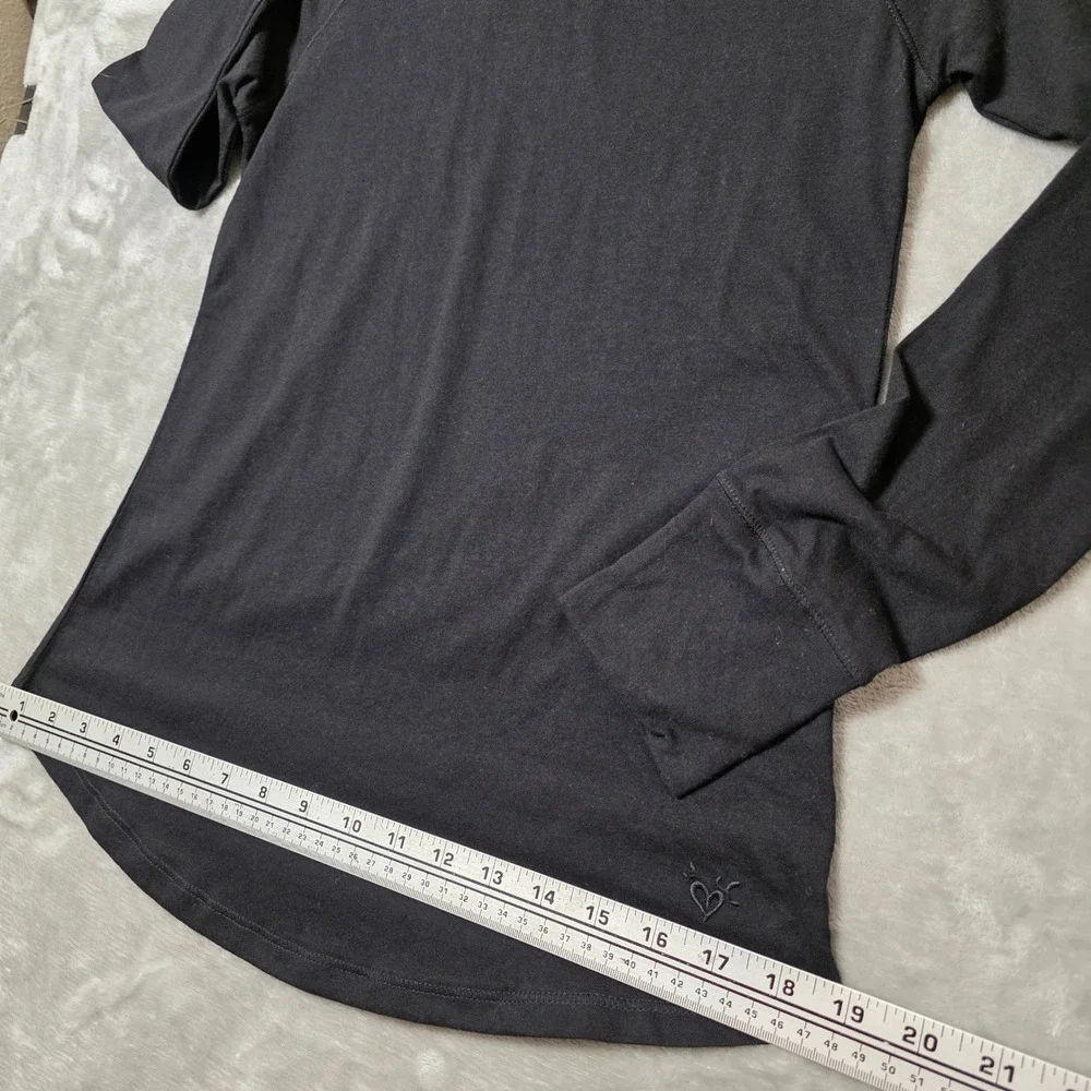 Justice‎ Long Sleeve Top Girls 16 Black NEW Raglan Crew Neck Heart Logo